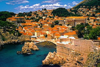 Blick auf Dubrovnik-Blick von Seeseite - Etappe geführte Motorradtour nach Albanien