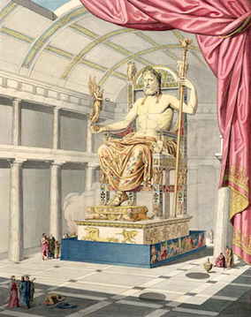 Selbst für Biker im Motorrad-Urlaub beeindruckend: Zeus-Statue des Phidias in Olympia