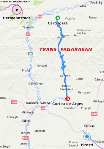 Motorrad-Traumstraße Transfagarasan - Route auf geführte Motorradtour nach Rumänien / Motorradreisen nach Rumänien