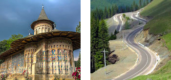 Moldau-Kloster Voroneț in der Bukowina -  Etappe auf geführte Motorradtour nach Rumänien / Motorradreisen nach Rumänien
