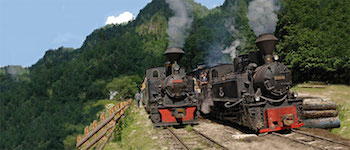 Mocăniţa - Dampfloks der rumänischen Wassertalbahn in Viseu - Etappe auf geführte Motorradtour nach Rumänien / Motorradreisen nach Rumänien